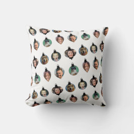 Vit för julfonfamiljen Photo Ansikte Ornaments Whi Kudde