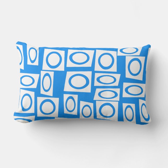 Vit för krickablåttturkos cirklar kvadrerar lumbarkudde (Framsida)