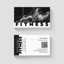 Vit för kvinnans viktningslysslande Fitness Black Visitkort