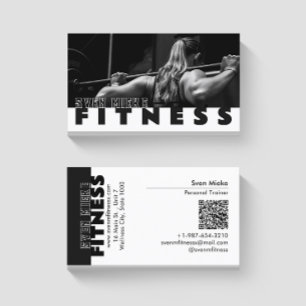Vit för kvinnans viktningslysslande Fitness Black Visitkort