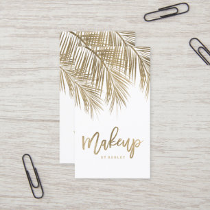 Vit för löv för palmträd för Makeuptypografi Visitkort