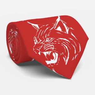 Vit för maskot för Bobcatvild kattlag på någon Slips
