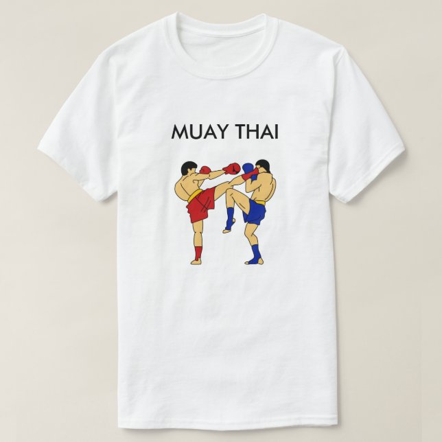 Vit för Muay thailändsk T-tröja (rundahus) Tröja (Design framsida)