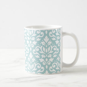 Vit för rulladamastLg Ptn på ankaäggblått (B) Kaffemugg