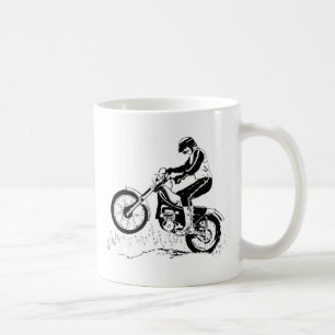 Vit för svart för Dirtbike cykelryttare Kaffemugg