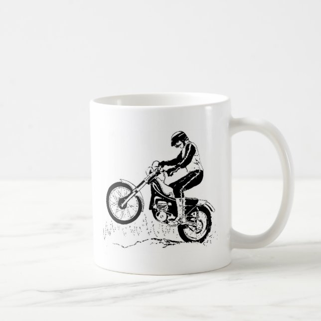 Vit för svart för Dirtbike cykelryttare Kaffemugg (Höger)