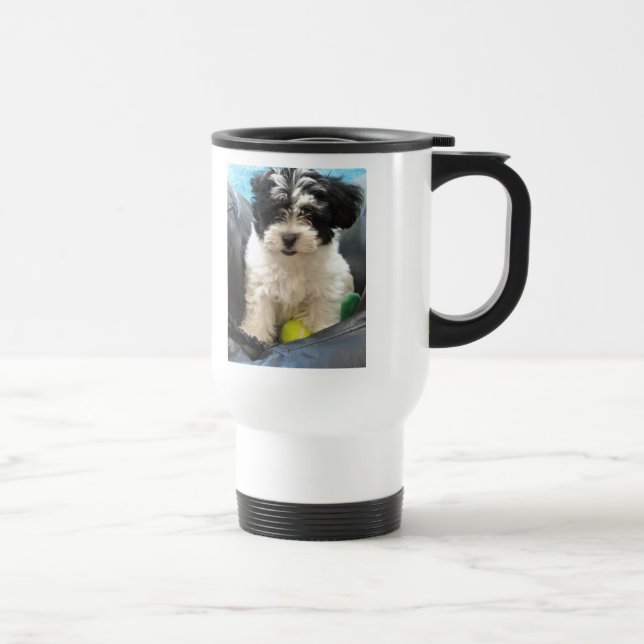 Vit för svart för Havanese räddingvalp Resemugg (Höger)