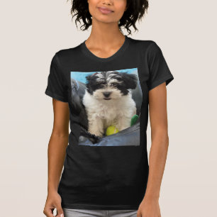 Vit för svart för Havanese räddingvalp T-shirt