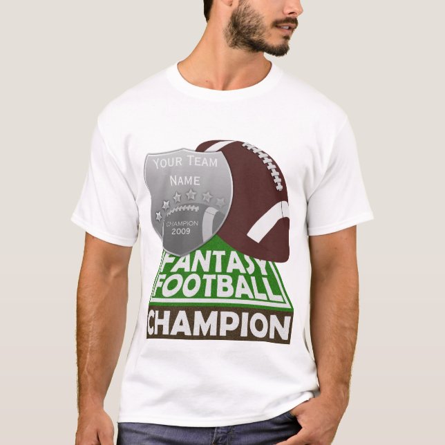 Vit för T-tröja för fantasifotbollmästare Tee Shirt (Framsida)