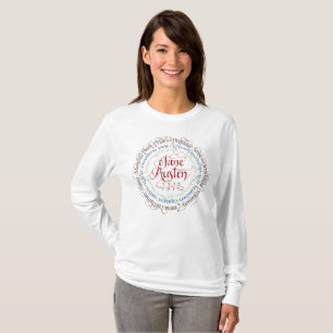 Vit för T-tröja för långärmad för Jane Auste T-shirt
