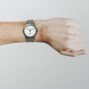 Vit företagsmärkning på Manar Watch Watch Armbandsur
