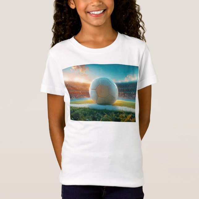 Vit fotboll i Arena T Shirt (Framsida)