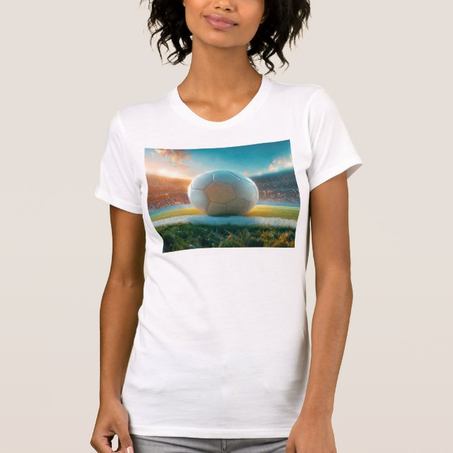Vit fotboll i Arena T Shirt (Framsida)