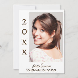 Vit fotospara datuminbjudan i Studenten Inbjudningar