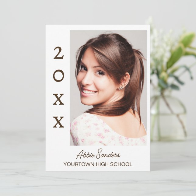 Vit fotospara datuminbjudan i Studenten Inbjudningar (Stående Fram)