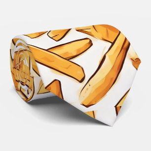 Vit Fransk Fries Necktie Roligt Novelty Tie Slips