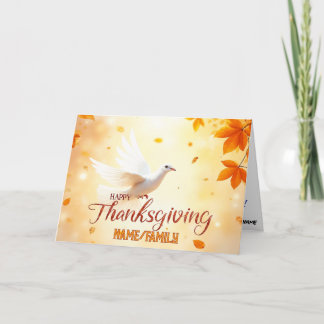 Vit fredsdubbe av tacksamhet – Elegent Thanksgivin Helgkort