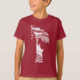 Vit Frihetsgudinnan Amerikansk Flagga 4 juli T Shirt