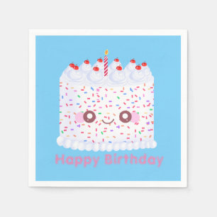 Vit Frosting Sprinkle Birthday Cake Pappersservett