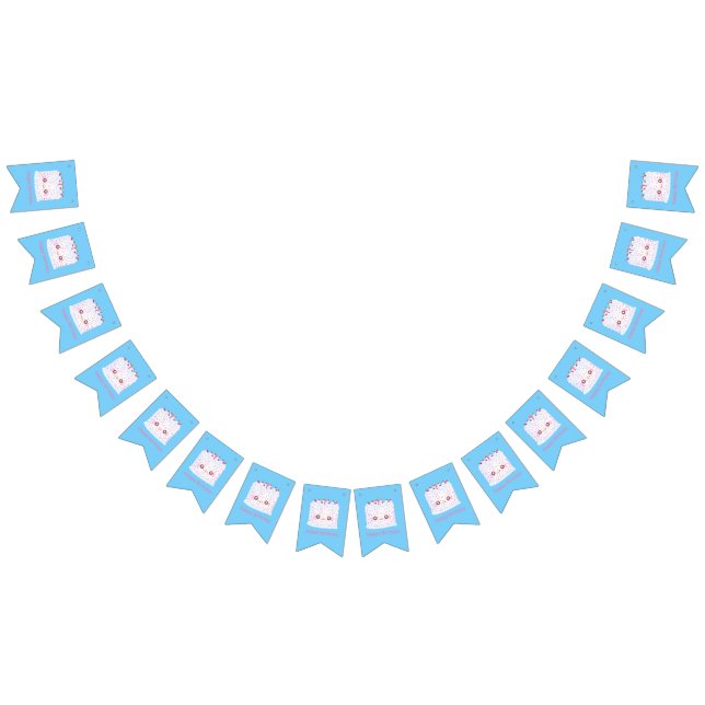 Vit Frosting Sprinkle Birthday Cake Vimplar (Alla)