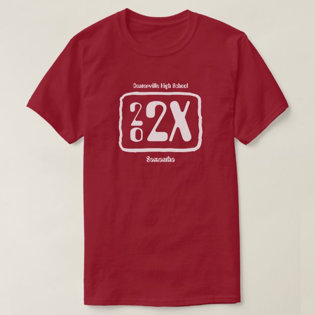 Vit Funky, klassår T Shirt (Design framsida)