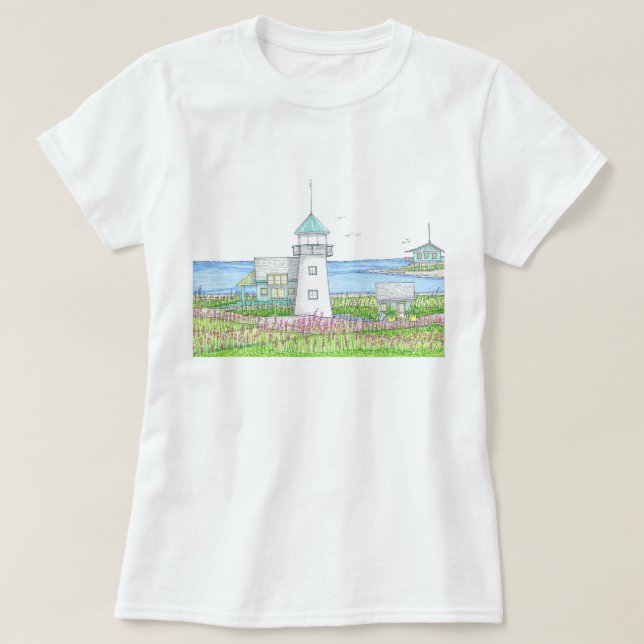 Vit fyr Dam T-shirt (Design framsida)