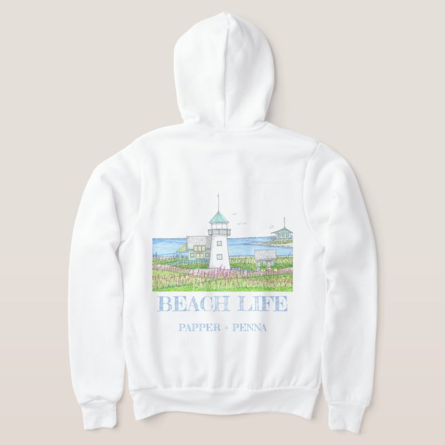 Vit fyr Kvinnor Hoodie Sweatshirt T Shirt (Laydown Baksida)