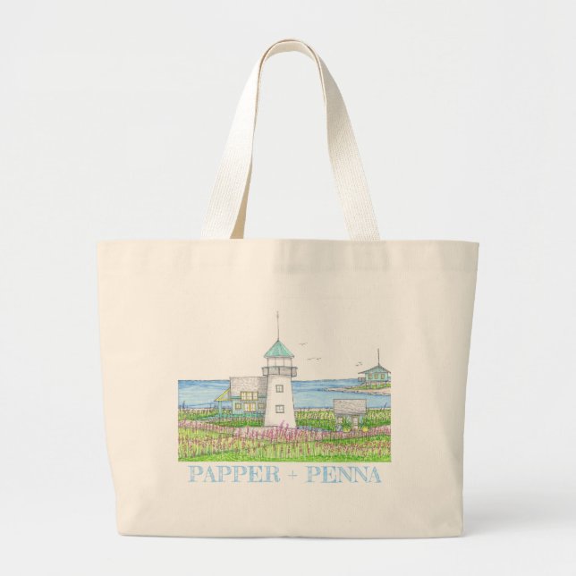 Vit fyr Totebag Jumbo Tygkasse (Framsidan)