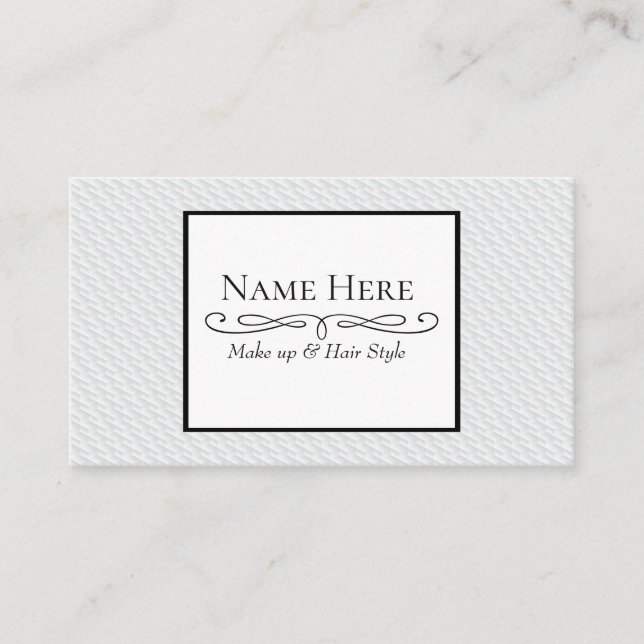 Vit fyrkant, präglad visitkort (Framsida)