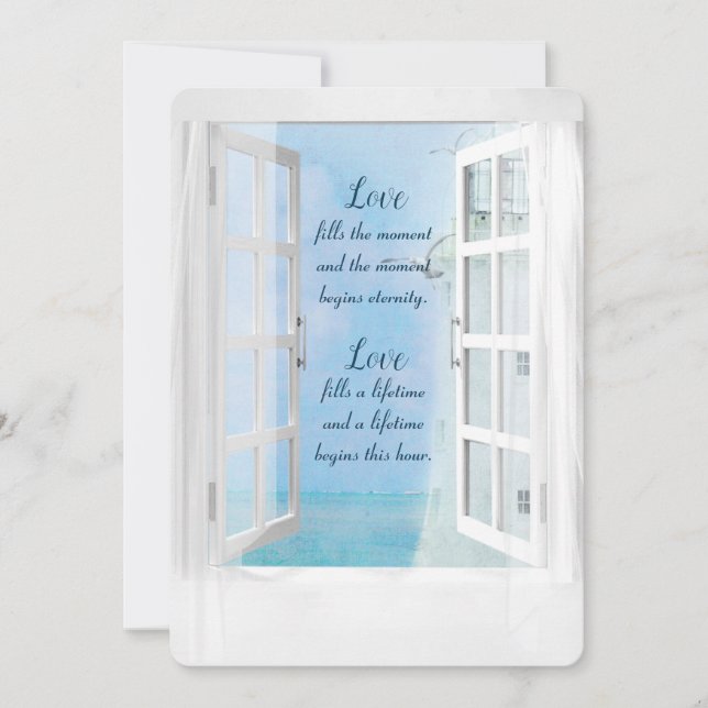 Vit fyrkantig vattenfärg i fönster inbjudningar (Framsida)