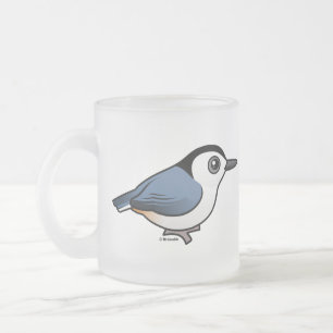 Vit-gådd mot Nuthatch Frostad Glasmugg