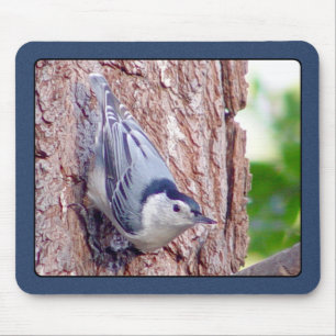 Vit gådd mot Nuthatch Mousepad Musmatta