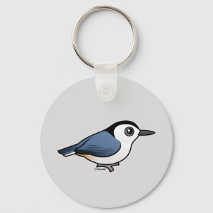 Vit-gådd mot Nuthatch Nyckelring