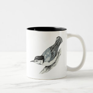 Vit gådd mot Nuthatchmugg Två-Tonad Mugg