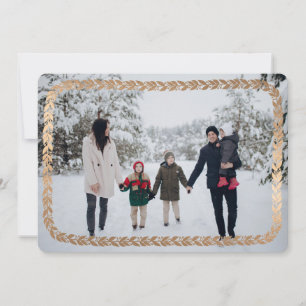 Vit Garland Elegant Photo Helgdag Card Julkort