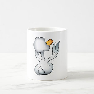 Vit Gås Bakifrån Dumma Fågel Kaffemugg