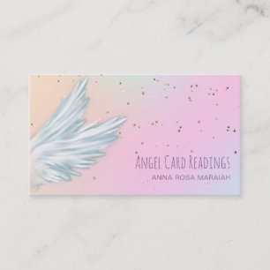 *~* Vit gel Vinge Stjärt Pastel Rainbow Visitkort