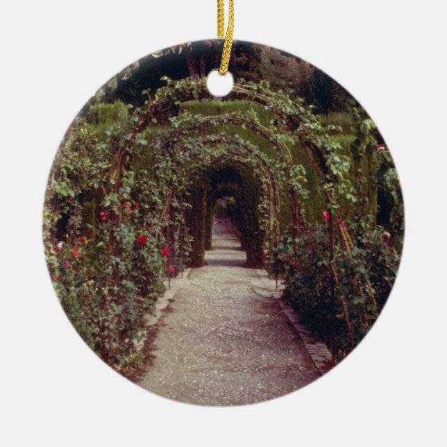 Vit Generalife, Alhambraen, Granada, Spanien flo Julgransprydnad Keramik (Framsidan)