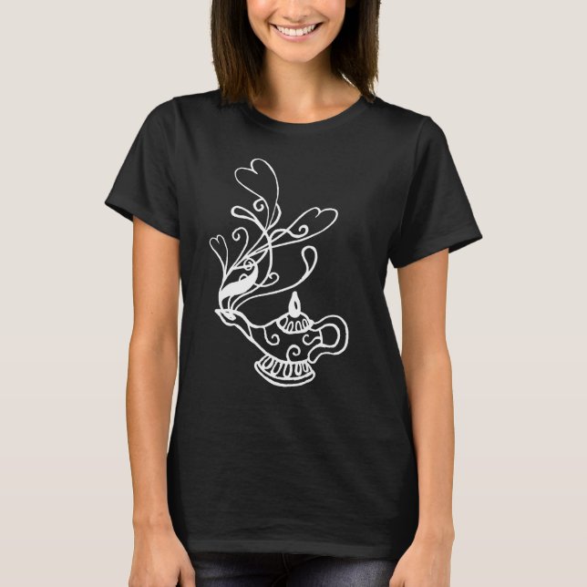 Vit Genj's lampa T Shirt (Framsida)