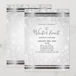 Vit Glans Elegant Vinterundrets Event Inbjudningar
