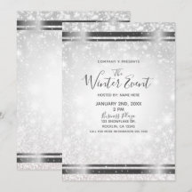 Vit Glitter Elegant Vinterundret Event