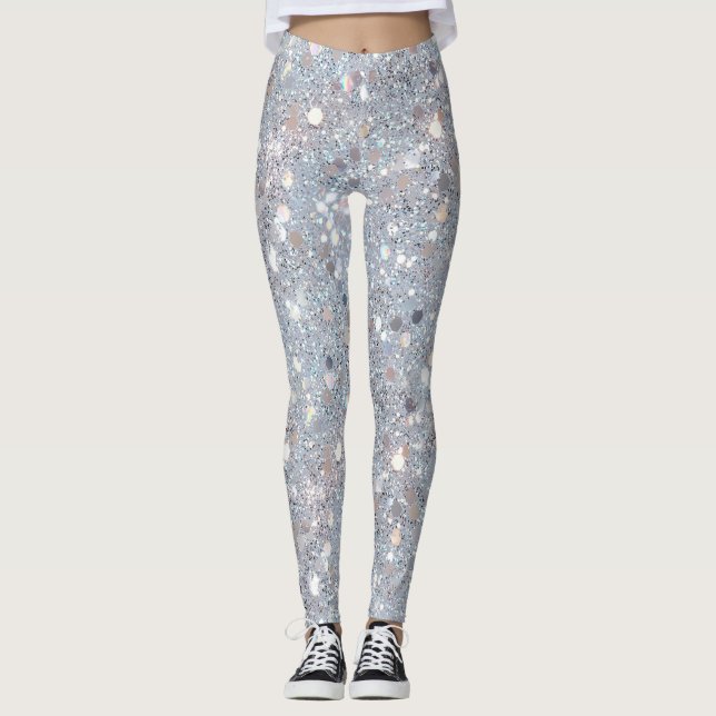 Vit Glitterfest Leggings (Framsida)