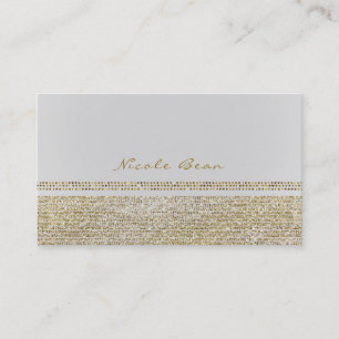 Vit & Gnistrande Guld Glam Bling Chic Elegant Visitkort