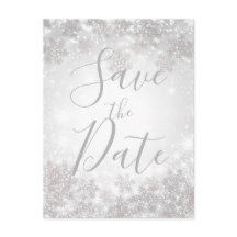 Vit gnistrande vintervonderland Spara datum