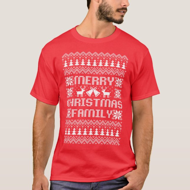 Vit God jul-familj, fuktig svettare T Shirt (Framsida)