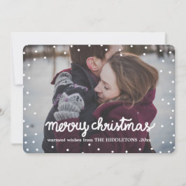Vit God jul-typografi - enkelt foto Julkort