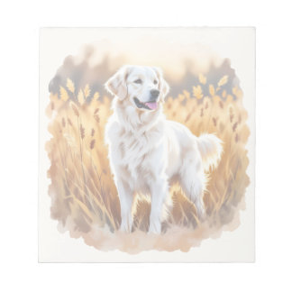 Vit Golden Retriever Hund Anteckningsblock