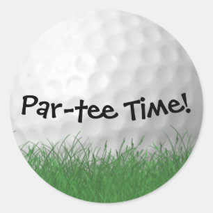 vit golf boll för party runt klistermärke