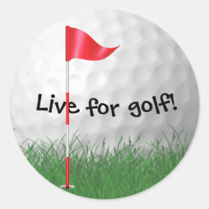 vit golf boll med flagga runt klistermärke