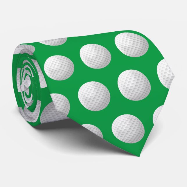 vit golf boll på grönt slips (Rullad)